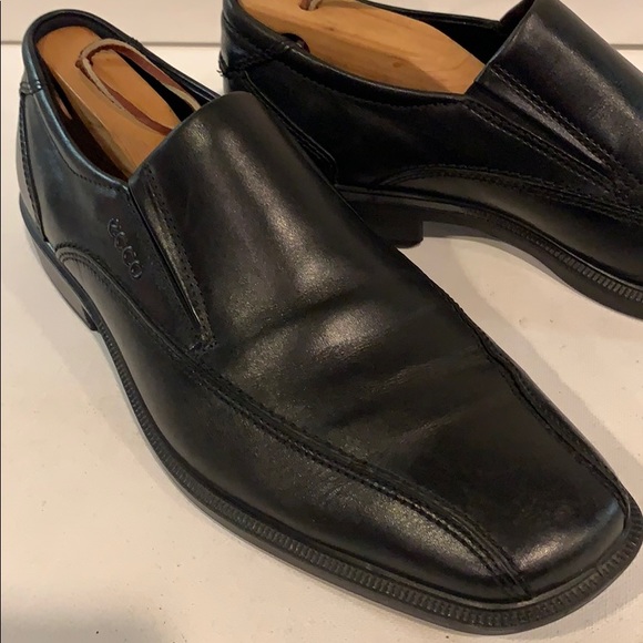 Ecco Other - Ecco Mens Black Leather Loafer Dress Casual Slipon